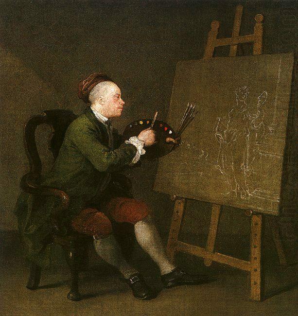 Self Portrait at the Easel, William Hogarth